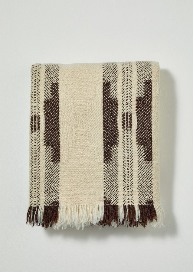 Bulgarian Wool Blanket | Ecru/Brown added by amanda link