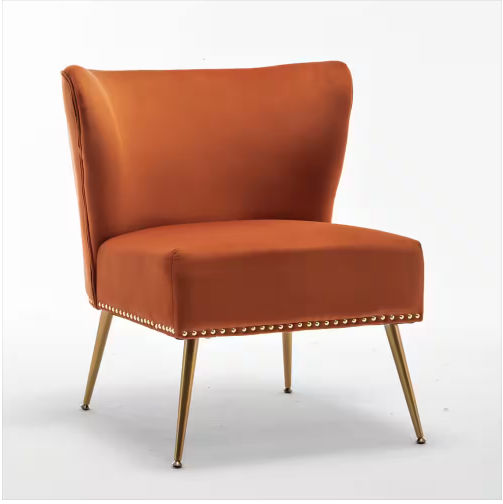 US Pride Furniture Corisha 25 in. W Velvet Armless Accent Chair, Orange Red  added by Kate Lynn Nemett