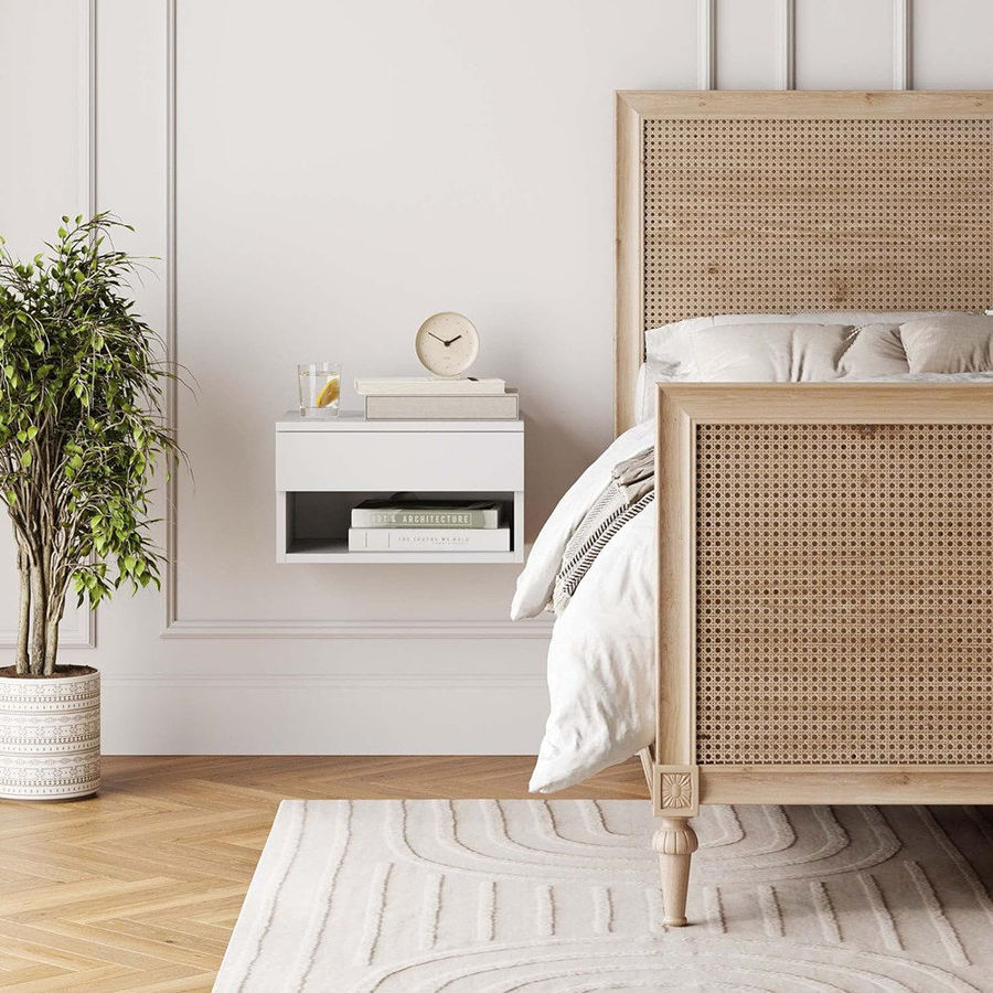 Wade Logan® Arvester Modern Floating Bedroom Nightstand with Storage Drawer and Open Shelf Cubby & Reviews | Wayfair added by Jacqueline Birkel
