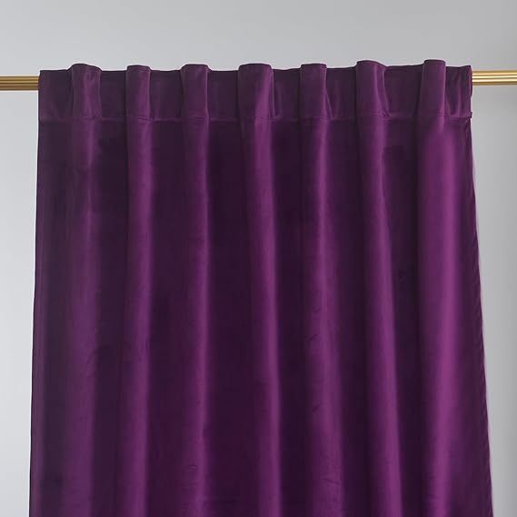 Purple Velvet Curtains 96 inches - Rod Pocket & Back Tab Boho Window Panels Privacy Theraml Insulted Drape added by Tiana Olivo