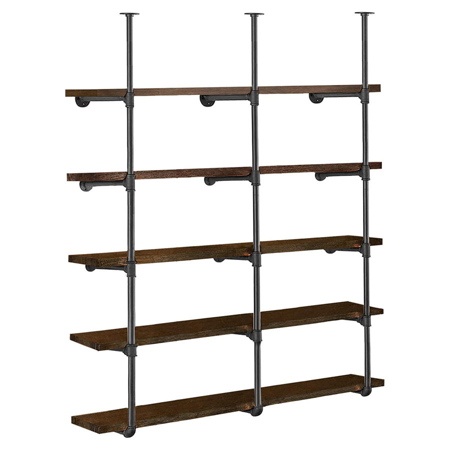 Pynsseu 5 Tier Farmhouse D.I.Y Iron Pipe Shelf Wall Mount Open Bookshelf (Wooden board not included) | Wayfair added by Caroline Hoyt