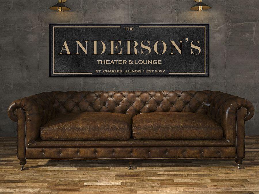 Personalized Theater and Lounge Sign Custom Theater Sign - Etsy added by Where The Heart Is Designs