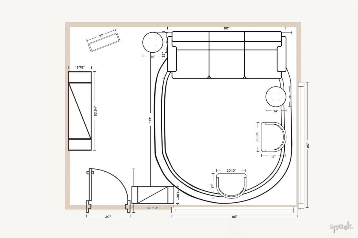TV Room Layout designed by Hannah Pintar