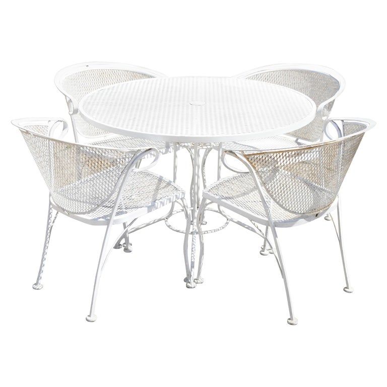 Vintage Mid Century Wrought Iron Barrel Back Garden Patio Dining Set, 5pc Set added by Ali Dyer