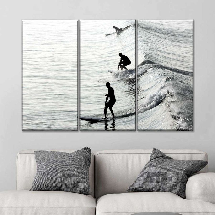 58"x30" Surfing Stances Wall art | Elephant Stock added by KH Design Concepts