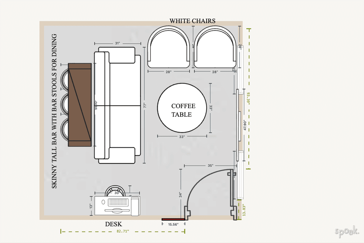 Living Room Floor Plan designed by Aly Baum