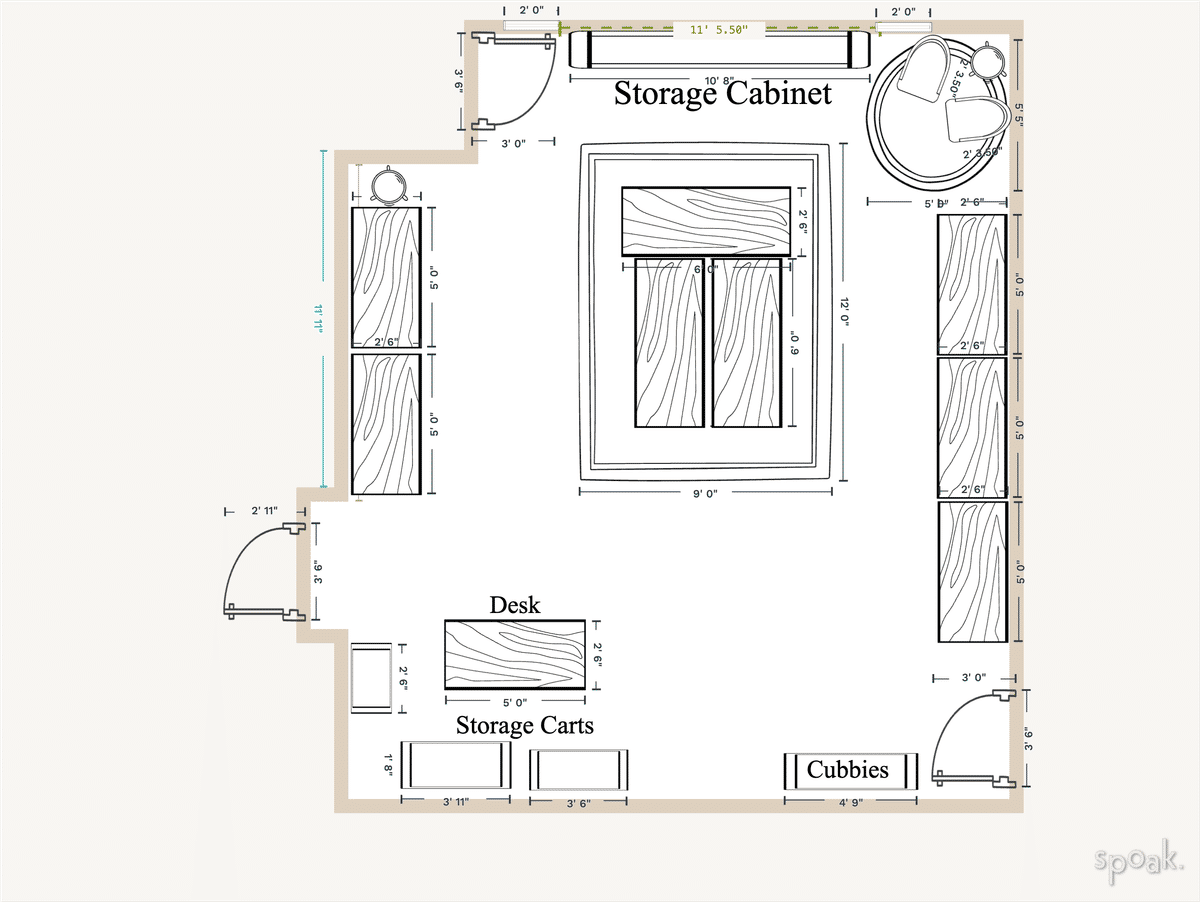 Craft Room Layout designed by Danielle Hughes