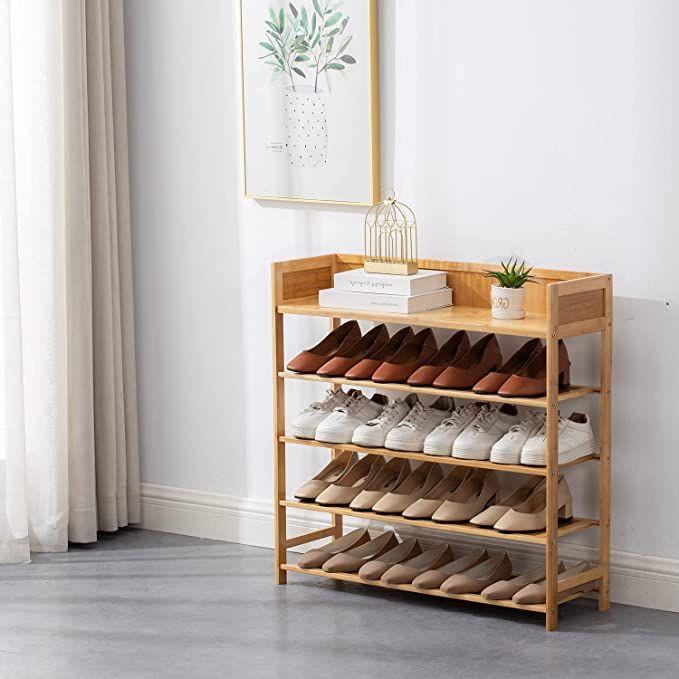 SOBIBO Bamboo Shoe Rack Organizer, 5 Tier Shoe Shelf Storage Organizer, for Entryway, Hallway, and Closet (Nature-31.5) added by Nomadic Nooks