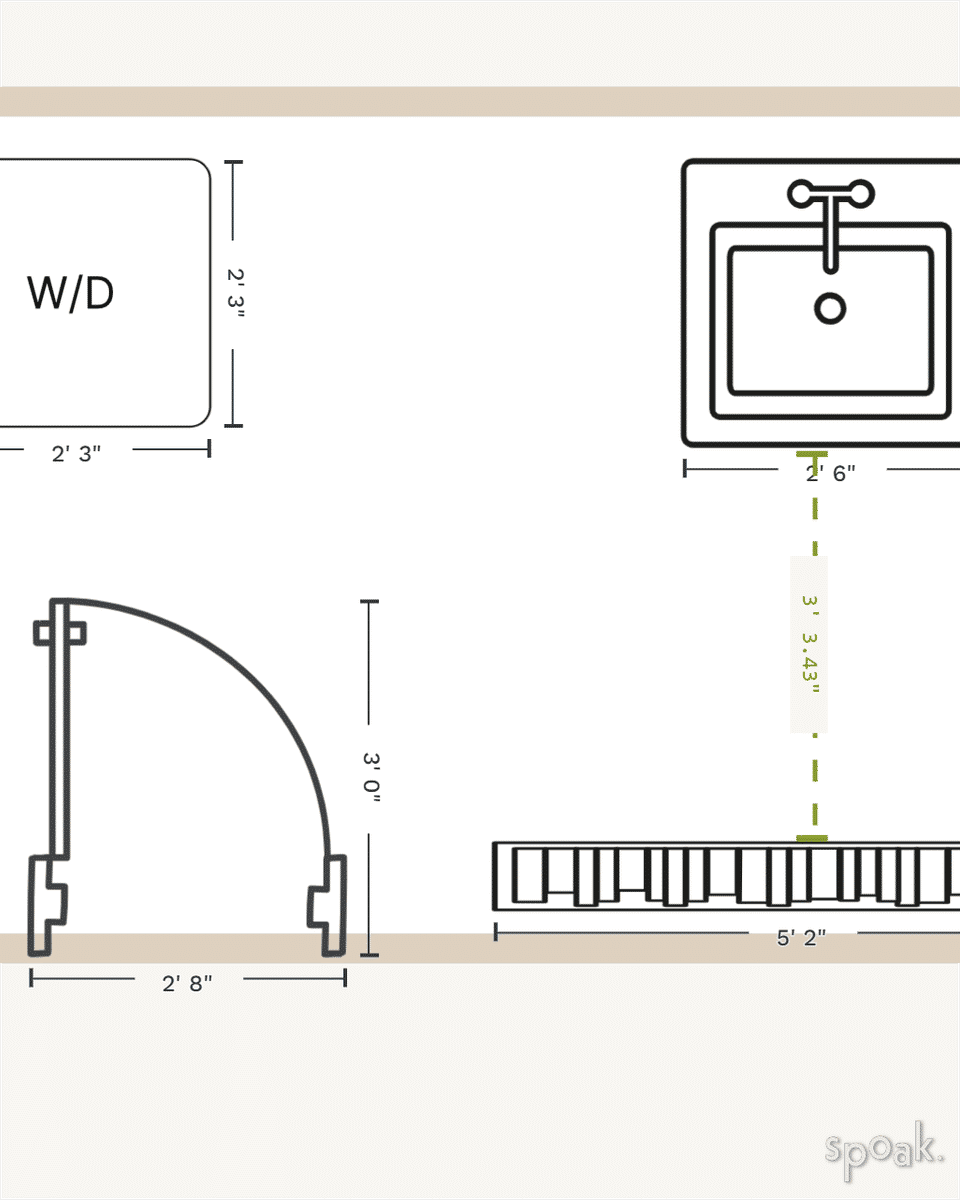Laundry Room Floor Plan designed by Sydney Viehman