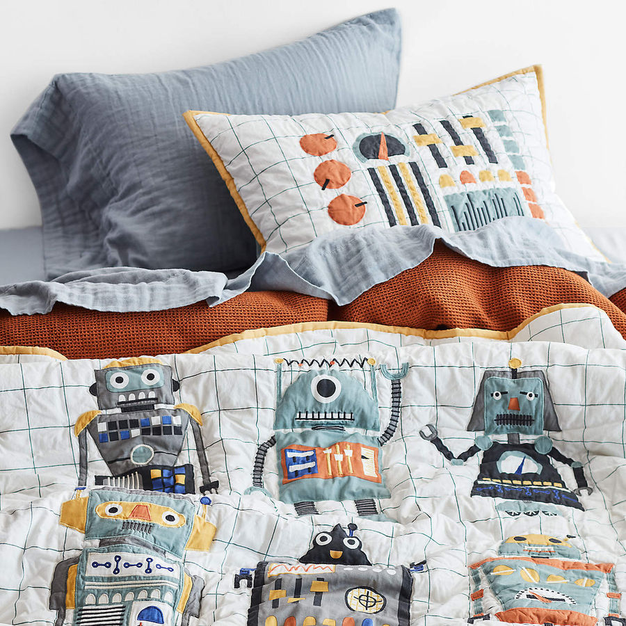 Modern Robot Organic Cotton Kids Twin Quilt added by Kaitlyn Keith