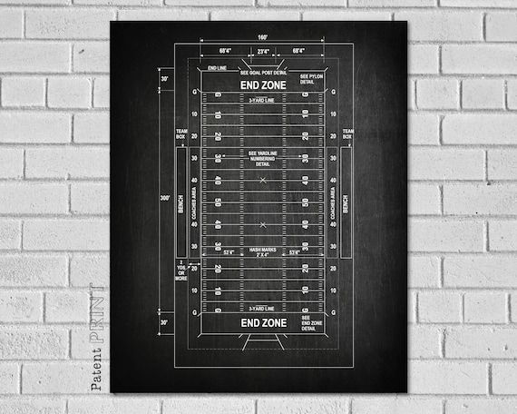 Football Field Diagram  Football Gifts  Football Patent  - Etsy added by Christine Adams
