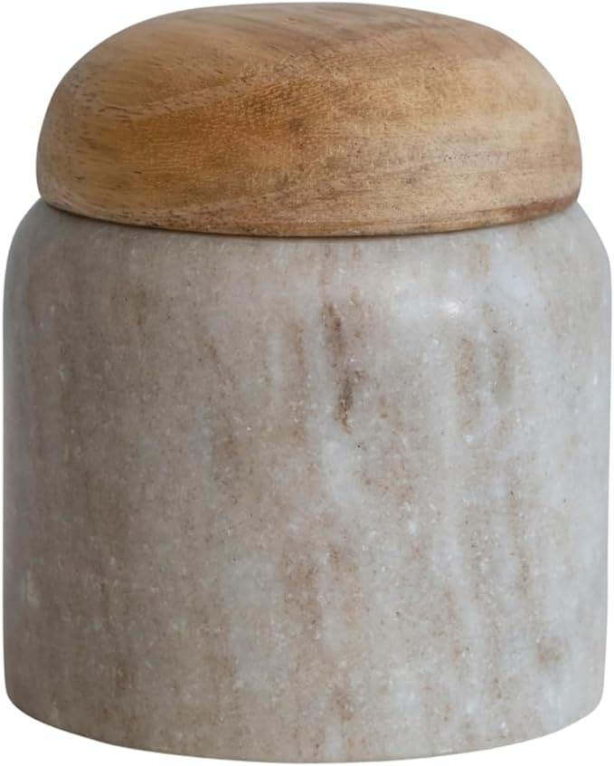Creative Co-Op Modern Marble Canister with Wood Lid, Natural added by Jordan Miranda
