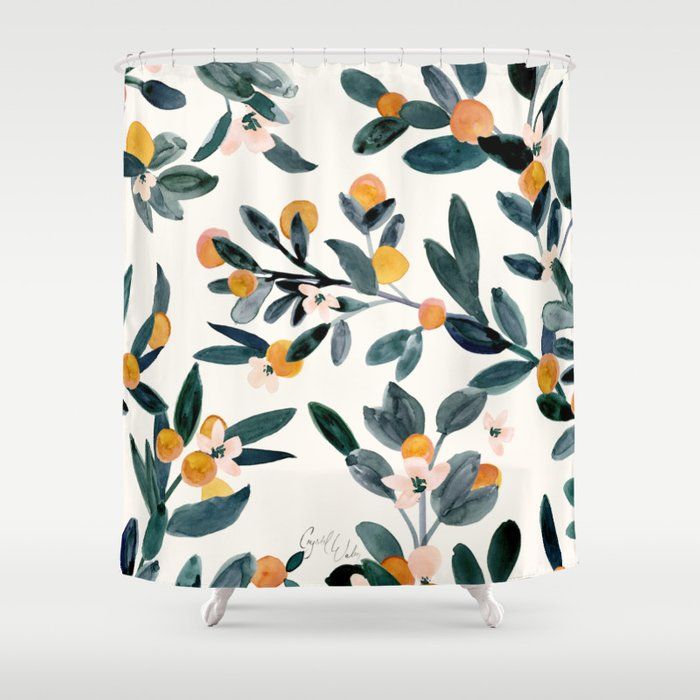 Clementine Sprigs Shower Curtain by Crystal W Design added by Jamie Stellato