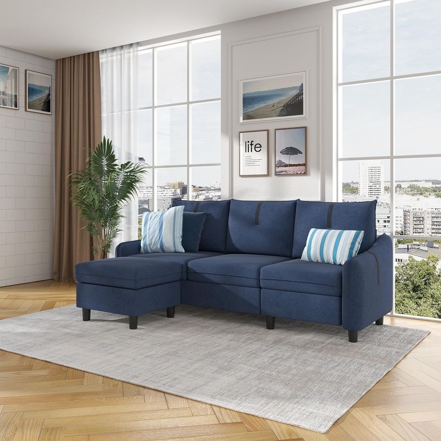 Curved Arm Sectional Sofa with Reversible Ottoman - Bed Bath & Beyond - 37478112 added by Cornelia Spiske