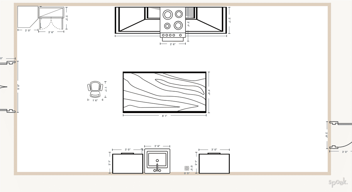 Kitchen Floor Plan designed by Shari Genovese