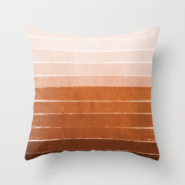 Sunset - rust, terracotta, clay, desert, sunshine, boho, ombre, paint, sunset colors,  Throw Pillow by CharlotteWinter 20x20 with insert added by Kate Lynn Nemett