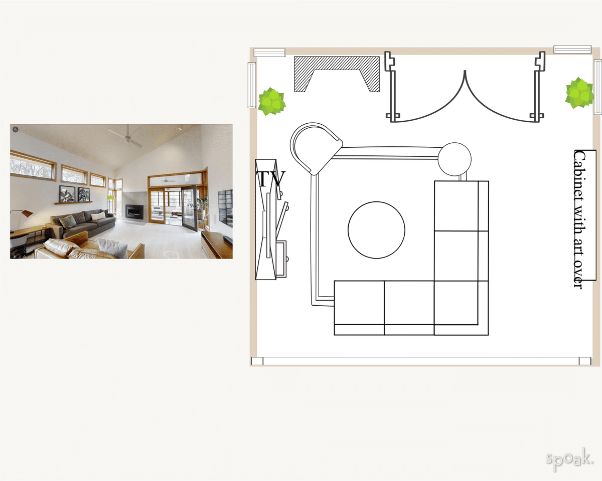 Living + Dining Room Layout designed by KATHERINE ECK