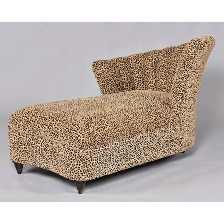 Art Deco Style Fan Back Leopard Print Chaise Lounge added by Rose O'Connor