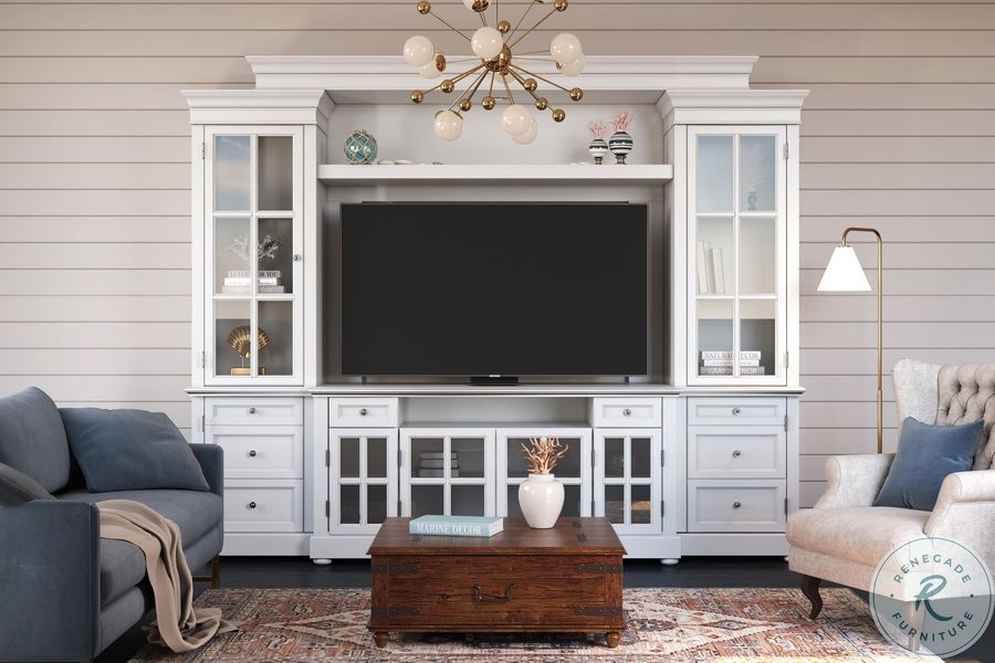 Cape Cod Vintage White 3 Piece Small Entertainment Wall added by Emily Perdue