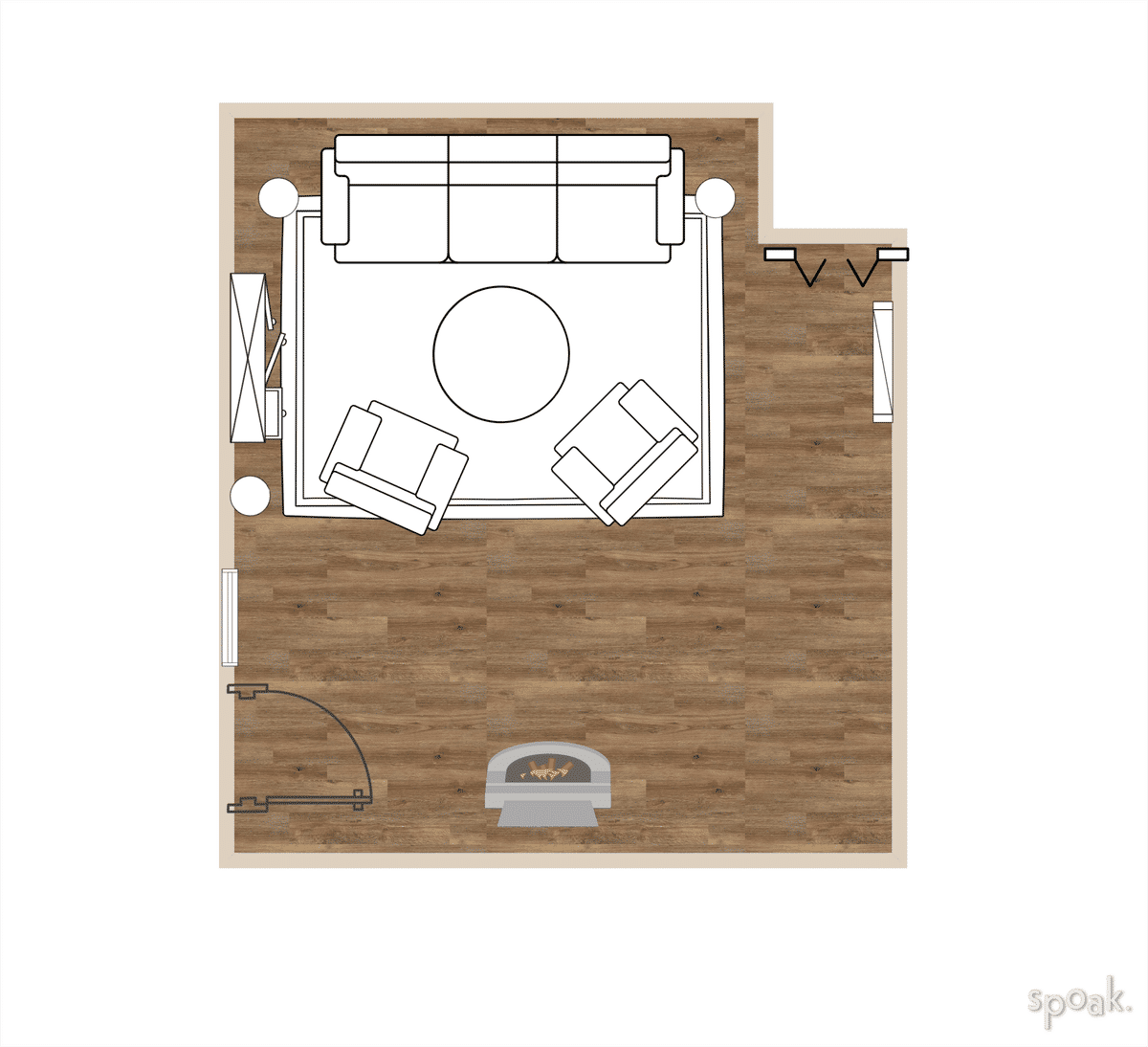 TV Room Plan designed by Hannah Petterson
