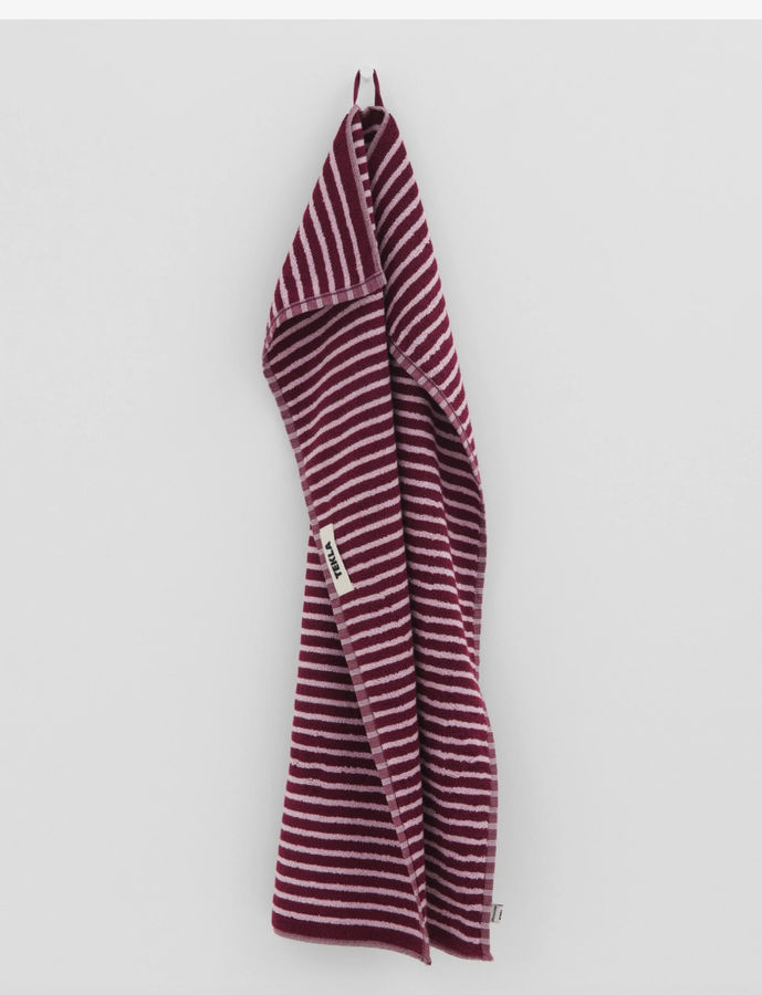 Terry towel – striped – Red and Rose added by Regan Wallace