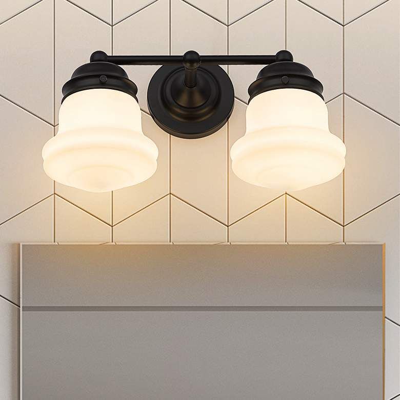 Vaughn 15 1/2" Wide Matte Black 2-Light Wall Sconce added by Mary Hecht