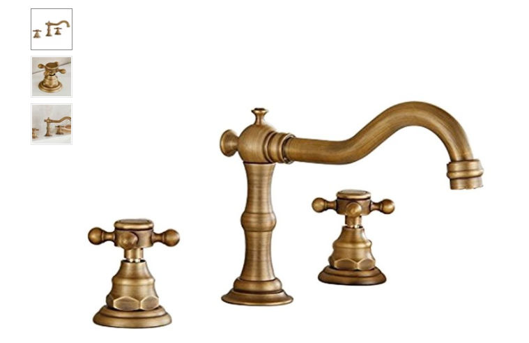 Deck Mounted 3-Hole Double Handle Widespread Bathroom Faucet - Traditional - Bathroom Sink Faucets - by Imtinanz, LLC | Houzz added by Alex Grey