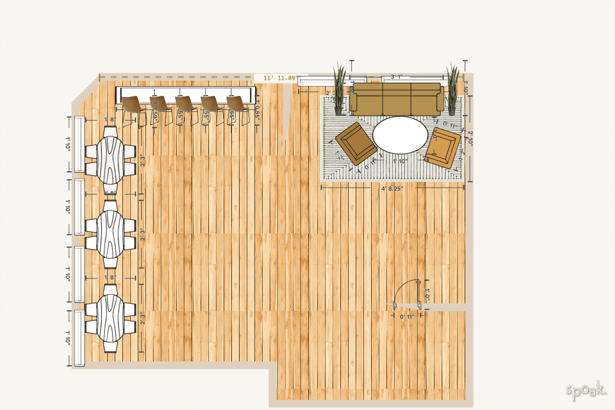 Family Room Floor Plan designed by Martha Gaspar