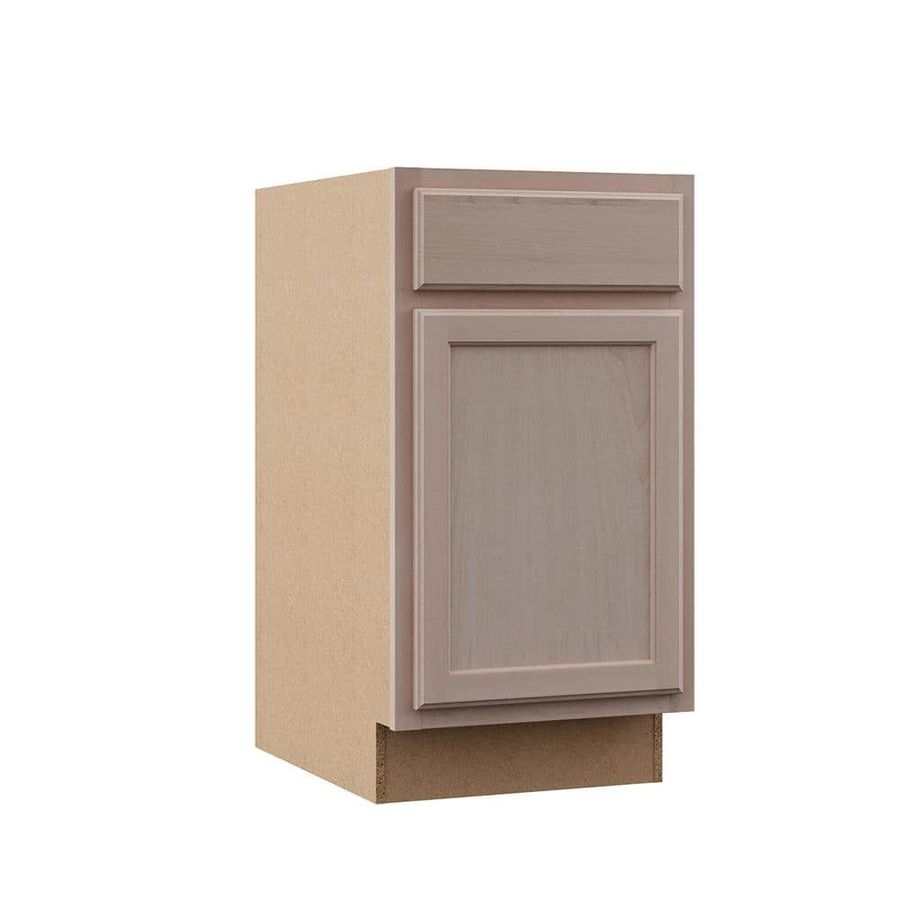 Hampton Bay 18 in. W x 24 in. D x 34.5 in. H Assembled Base Kitchen Cabinet in Unfinished with Recessed Panel KB18-UF - The Home Depot added by Colette Carman