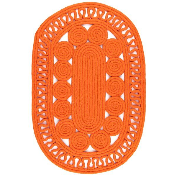 Reef Handmade Flatweave Recycled P.E.T. Orange Indoor/Outdoor Rug added by Brittany Nemphos