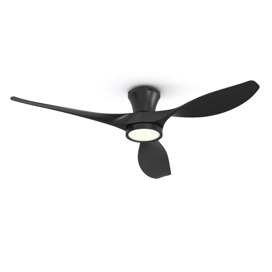 52 in. Indoor Ceiling Fan with Light and Remote, Flush Mount Low Profile,Quiet Reversible DC Motor, 3 CCT Light,Black TLY52-BK-3X-R3 - The Home Depot added by Jenny Cleary