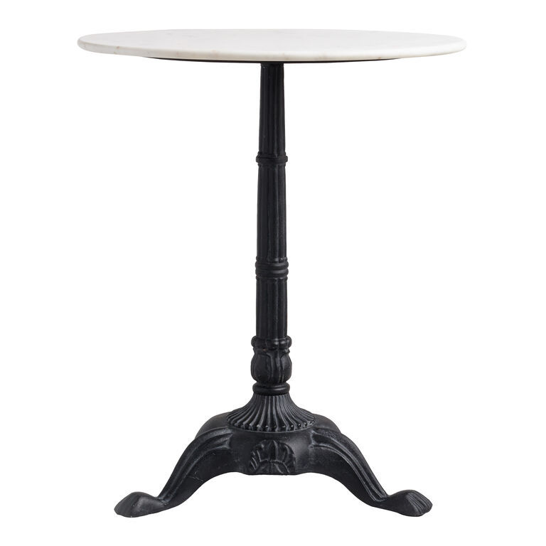 Round White Marble and Black Metal Bistro Side Table added by Kelly Whelan