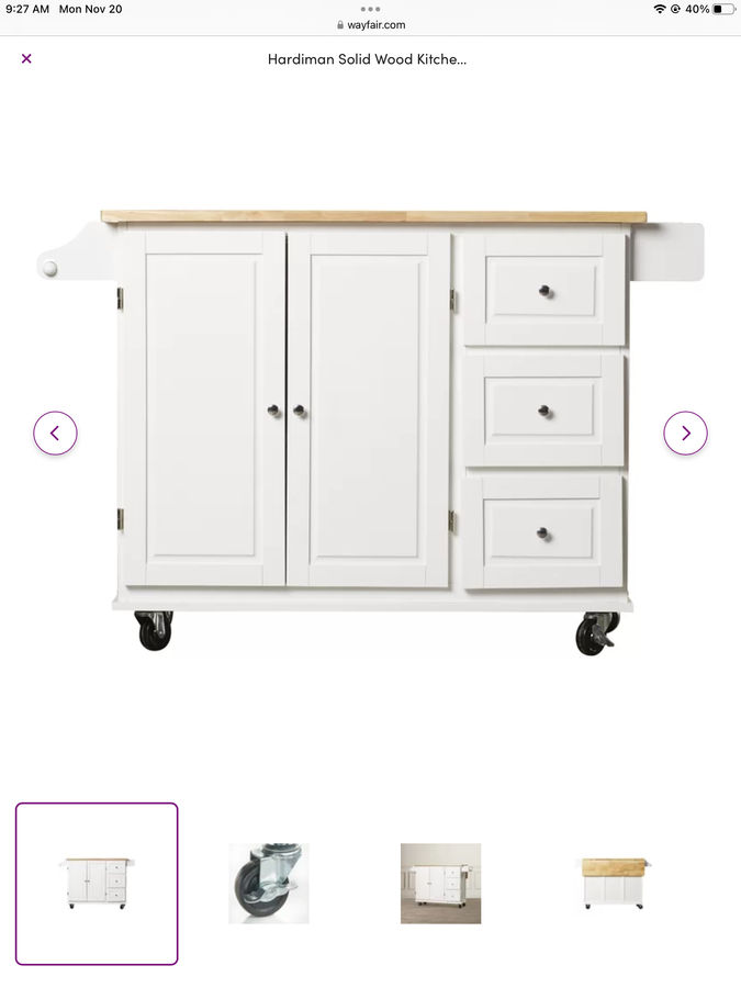Hardiman Solid Wood Kitchen Cart added by Jazzy Matthews