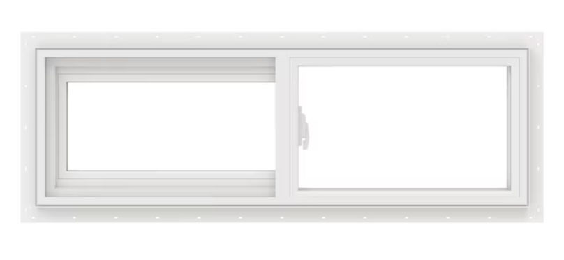 JELD-WEN V-2500 35-1/2-in x 11-1/2-in x 3-in Jamb Left-operable Vinyl White Sliding Window Full Screen Included added by KH Design Concepts