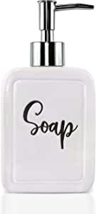 Home Acre Designs Farmhouse Soap Dispenser – 13oz, Ceramic, White Hand Pump for Soap – Rustic Kitchen & Bathroom Accessories for Home added by Amanda White