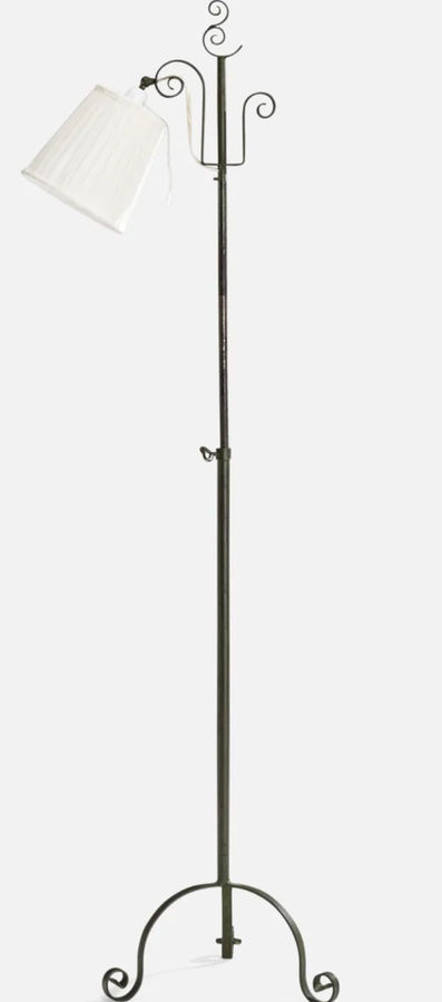 Harald Notini, Floor Lamp, Wrought Iron, Fabric, Sweden, 1930s added by Sarah Mulberry