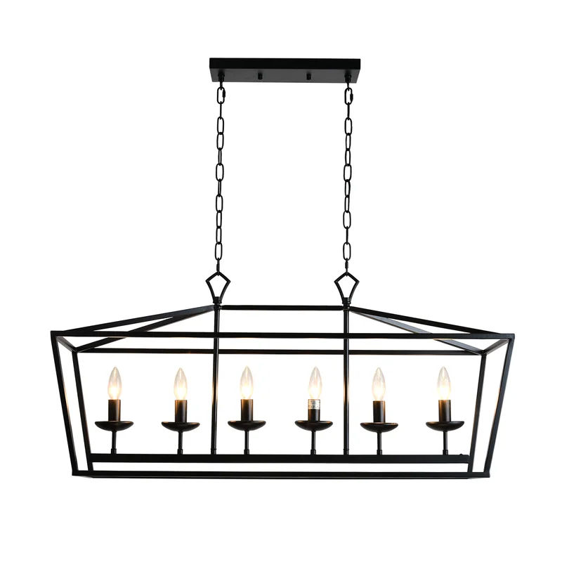 Adalae 6 - LightKitchen Island Rectangle Chandelier added by Rescued Room Design