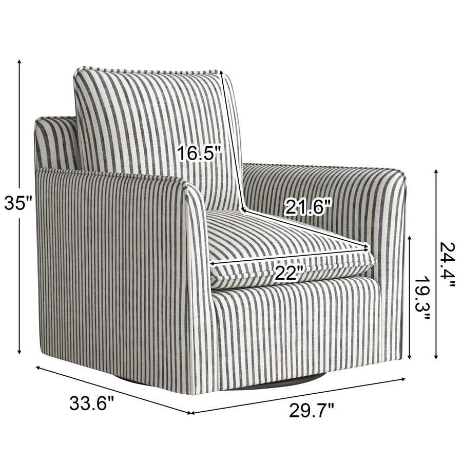 Romines 29.7" W Modern Soft Stripe Upholstered Swivel Barrel Chair with Removable Cushion Set of 2 added by Patricia Foody