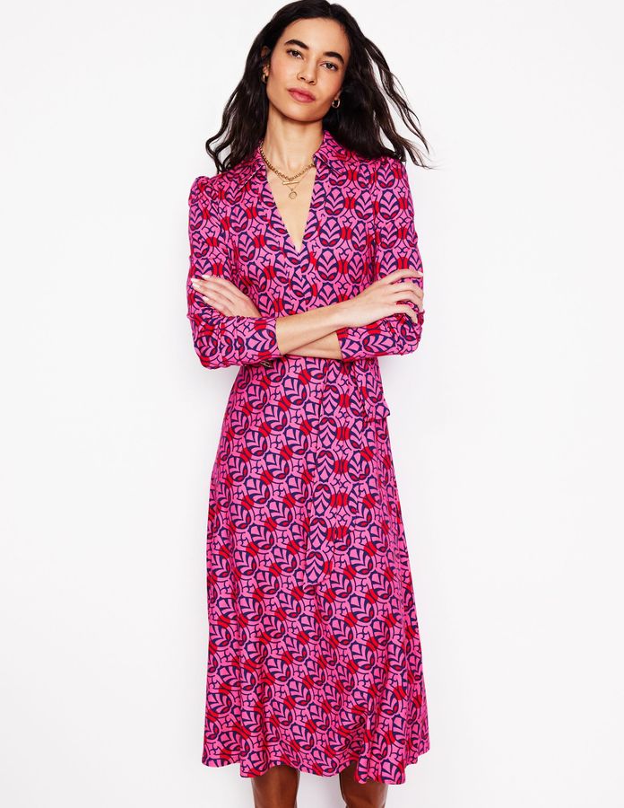 Imogen Collared Jersey Dress-Sorbet Pink, Leaf Terrace added by Kristina Blackford