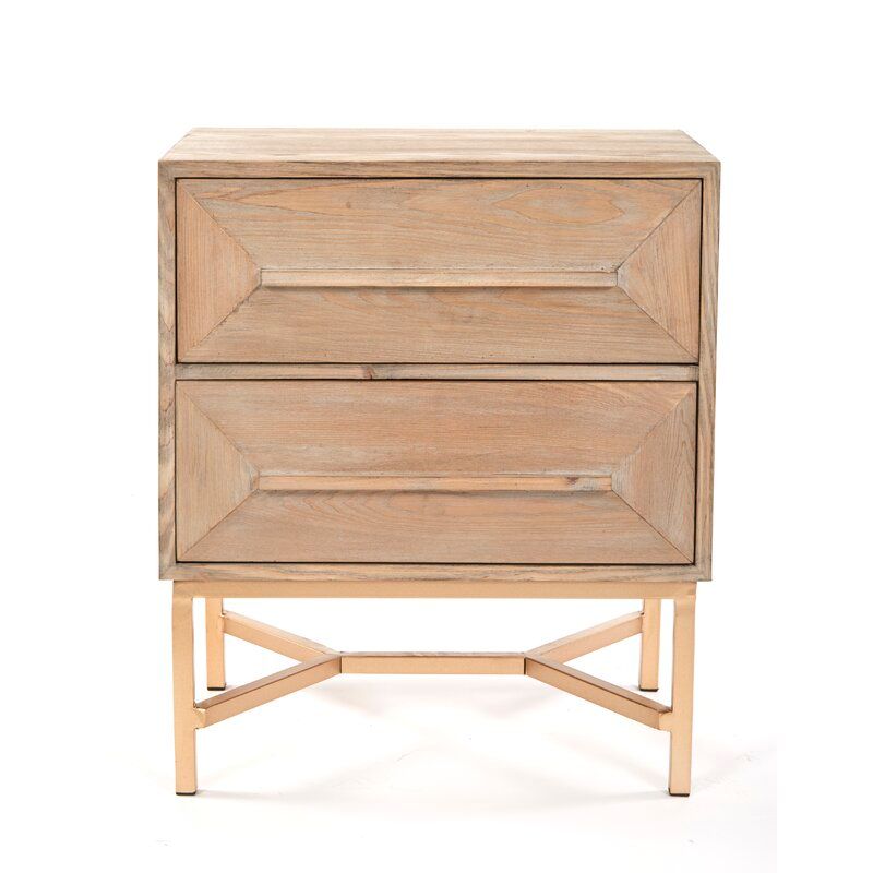 Bechtold 25.25'' Tall 2 - Drawer Solid Wood Nightstand in Brown added by Kylie Williamson