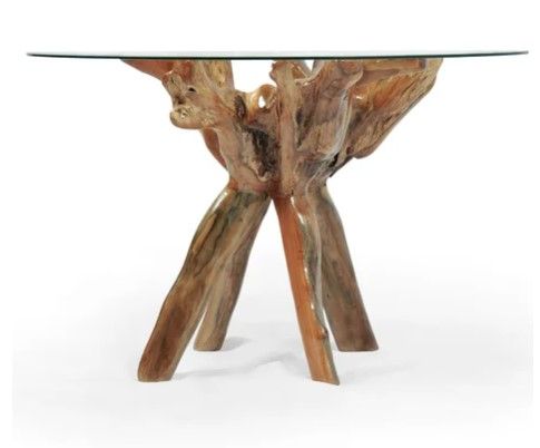Foundry Select Claudia Root Teak Dining Table | Wayfair added by Sandy Schargel Interiors