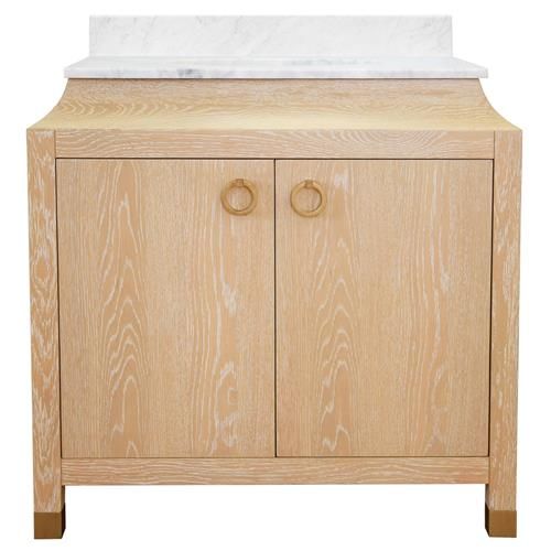 Lunox Coastal Oak Wood White Carrara Marble Bath Vanity Sink added by Natalia Falcone