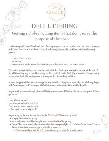 Decluttering Resource added by Rescued Room Design