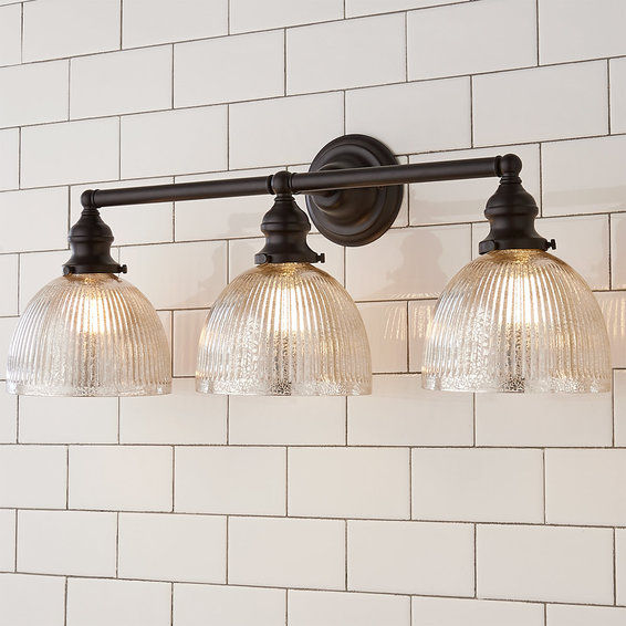Modern Mercury Glass Restoration Vanity Light - 3 Light added by Lindsay Fallico