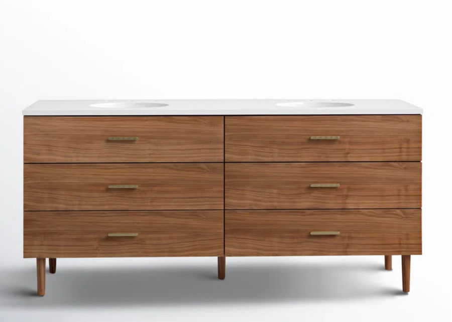 Dondi 72'' Double Bathroom Vanity with Quartz Top added by Preston Houser