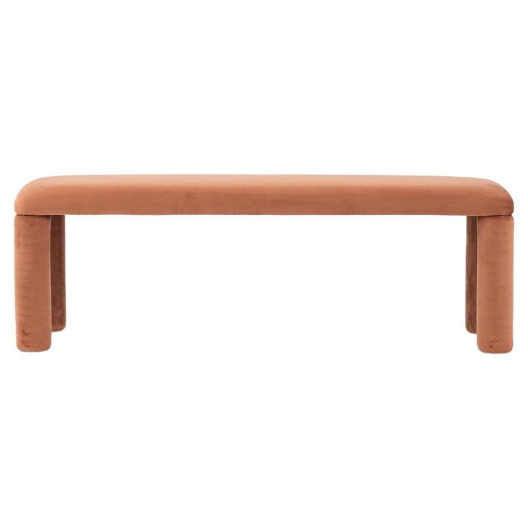 Temi Bench, Minimalist Velvet Bench in Teja added by Kristi Kautz