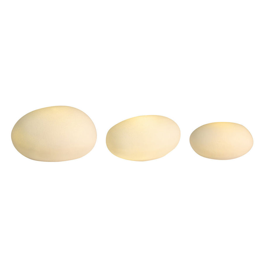Räder  Light Pebbles - Set of 3 - Matte Porcelain with LED Light & Reviews | Wayfair added by Desert Varnish