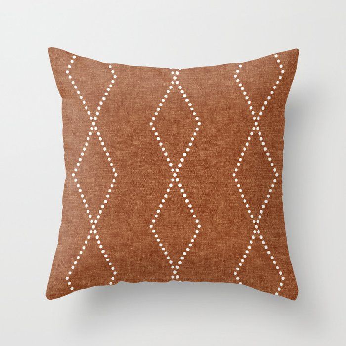 geometric diamonds - ginger Throw Pillow by Little Arrow Decor added by Where The Heart Is Designs