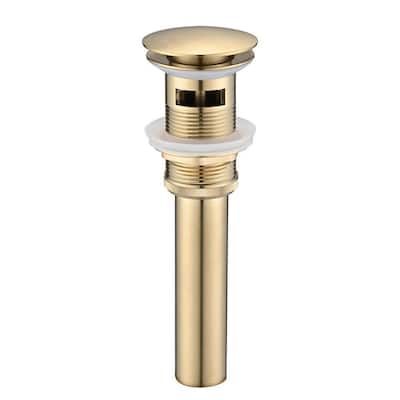 Bathroom Pop-Up Drain Assembly Vessel Sink Drain Stopper with Overflow In Brushed Gold added by Ruthann R