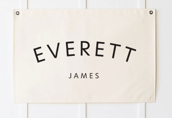 Baby name flag | canvas flag | nursery name sign | custom name banner | boho nursery decor | D2 added by Julia Zucco